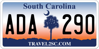 SC license plate ADA290