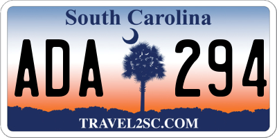 SC license plate ADA294