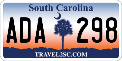 SC license plate ADA298