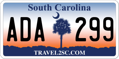 SC license plate ADA299