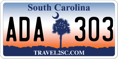 SC license plate ADA303
