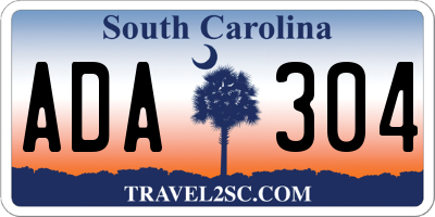 SC license plate ADA304