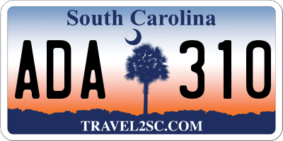 SC license plate ADA310