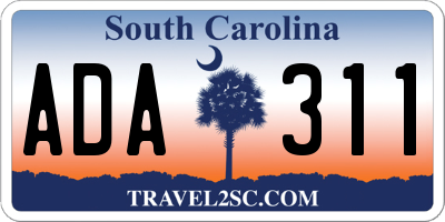 SC license plate ADA311
