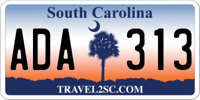 SC license plate ADA313