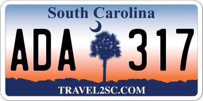 SC license plate ADA317
