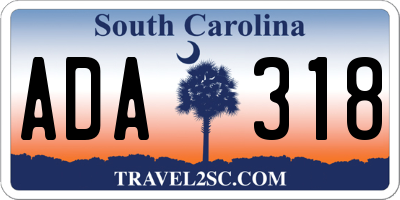 SC license plate ADA318