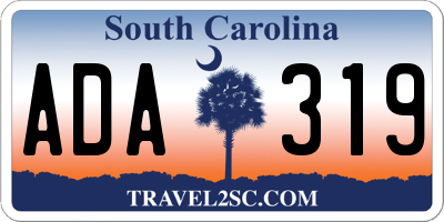 SC license plate ADA319
