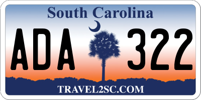 SC license plate ADA322