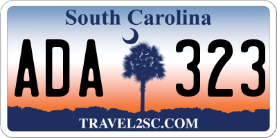 SC license plate ADA323