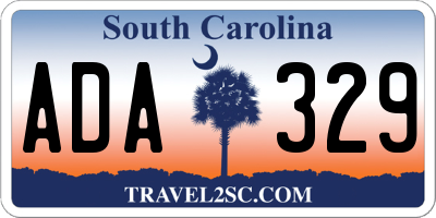 SC license plate ADA329