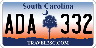 SC license plate ADA332