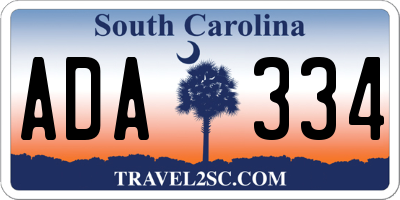 SC license plate ADA334