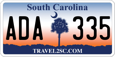 SC license plate ADA335