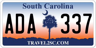 SC license plate ADA337