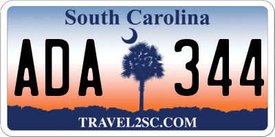 SC license plate ADA344