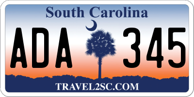 SC license plate ADA345