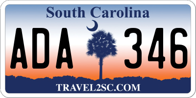 SC license plate ADA346