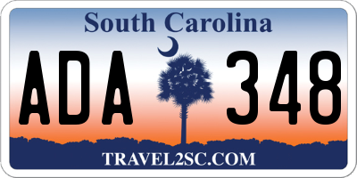 SC license plate ADA348