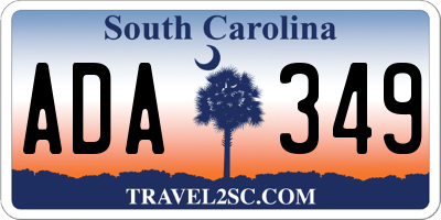 SC license plate ADA349