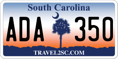 SC license plate ADA350