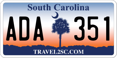 SC license plate ADA351