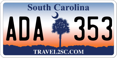 SC license plate ADA353