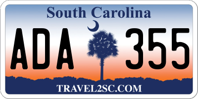 SC license plate ADA355