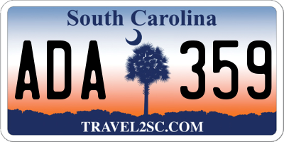 SC license plate ADA359