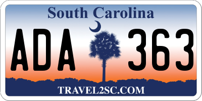 SC license plate ADA363