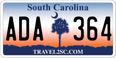 SC license plate ADA364