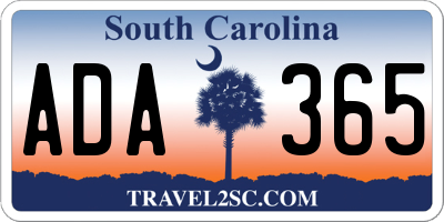SC license plate ADA365
