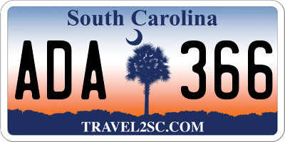 SC license plate ADA366