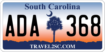 SC license plate ADA368