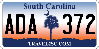 SC license plate ADA372
