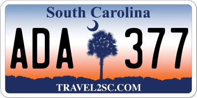 SC license plate ADA377