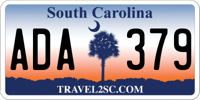 SC license plate ADA379