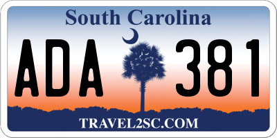 SC license plate ADA381