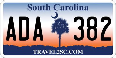 SC license plate ADA382