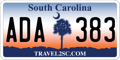 SC license plate ADA383