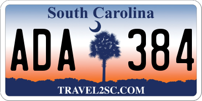 SC license plate ADA384