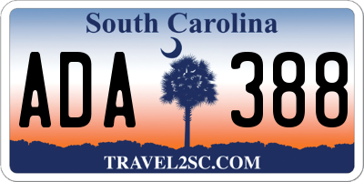 SC license plate ADA388
