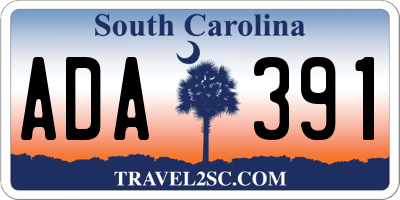 SC license plate ADA391