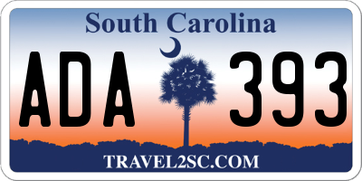 SC license plate ADA393