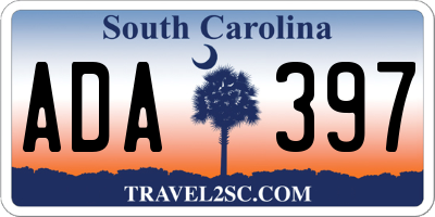 SC license plate ADA397