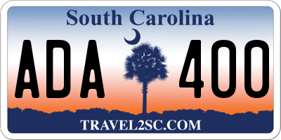 SC license plate ADA400
