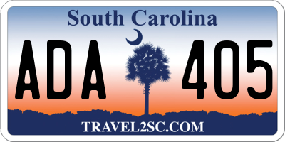 SC license plate ADA405