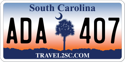 SC license plate ADA407
