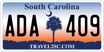 SC license plate ADA409
