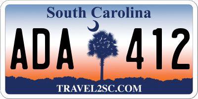SC license plate ADA412